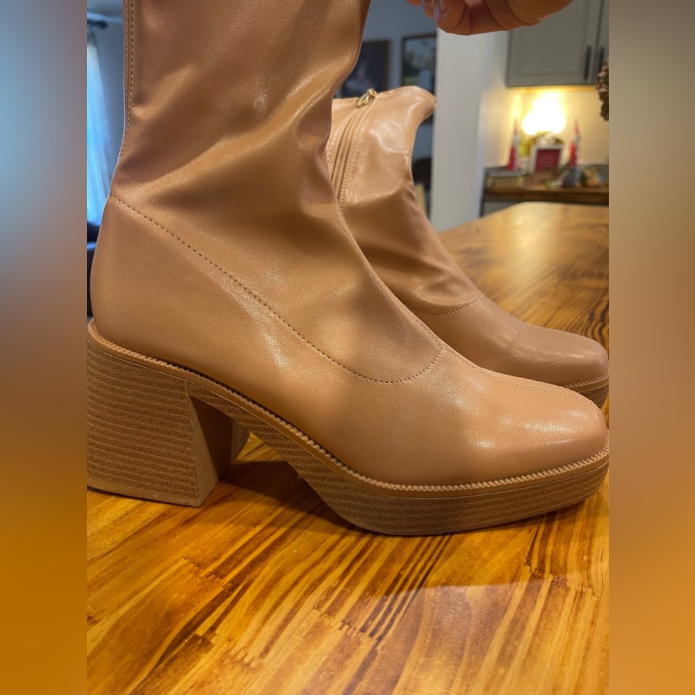Bella M leather platform booties